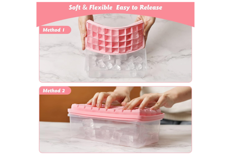 Silicone Ice Cube Tray with Lid - Image 2